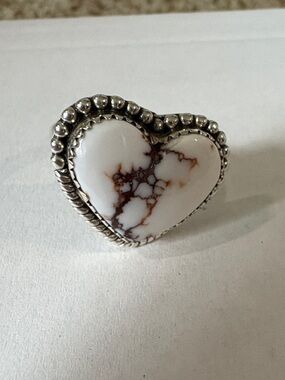 Krush Kandy Heart-Shaped Wild Horse Sterling Silver size 8 ring